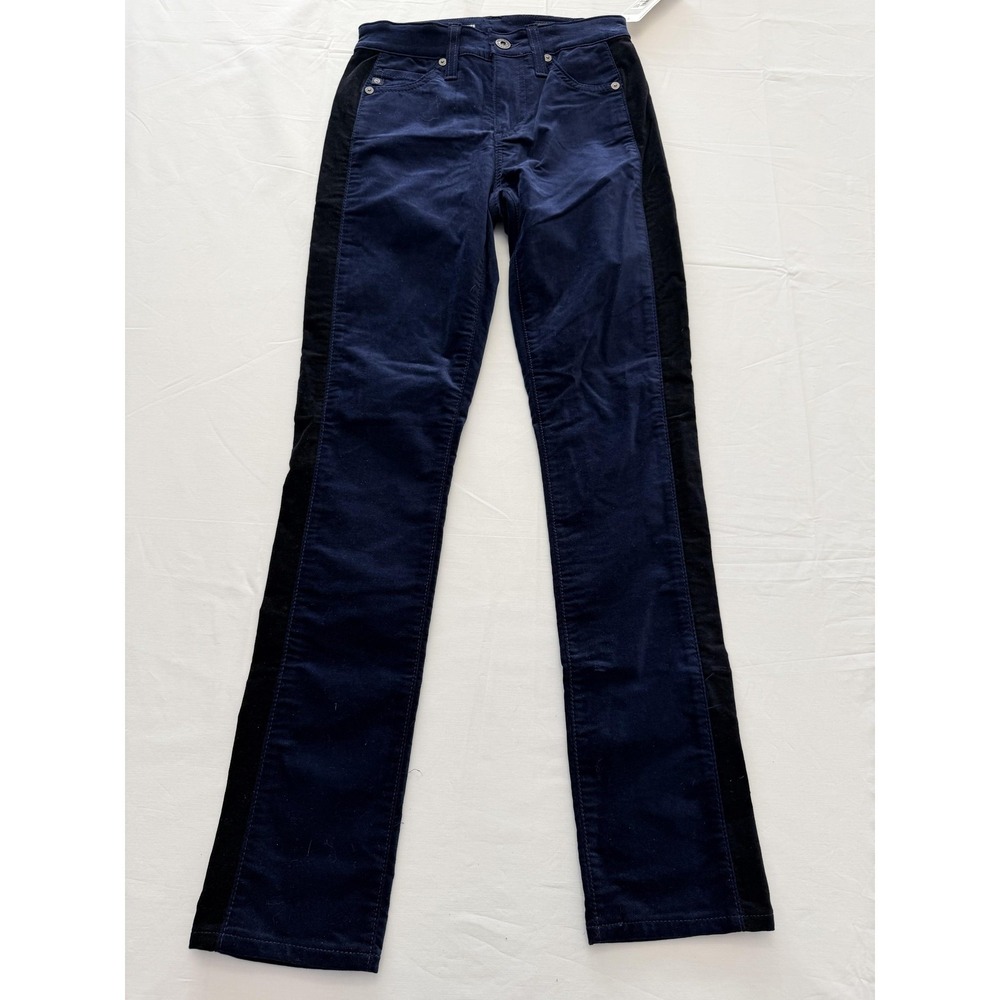 AG Adriano Goldschmied Mari Tuxedo Stripe Straight Jeans Womens 24 Blue 24x29